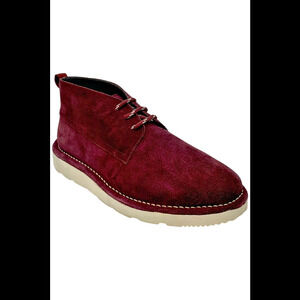 Donald Pliner Men's Cris Treated Suede Lace-Up Boots Oxblood Red - Medium